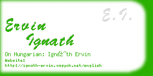 ervin ignath business card